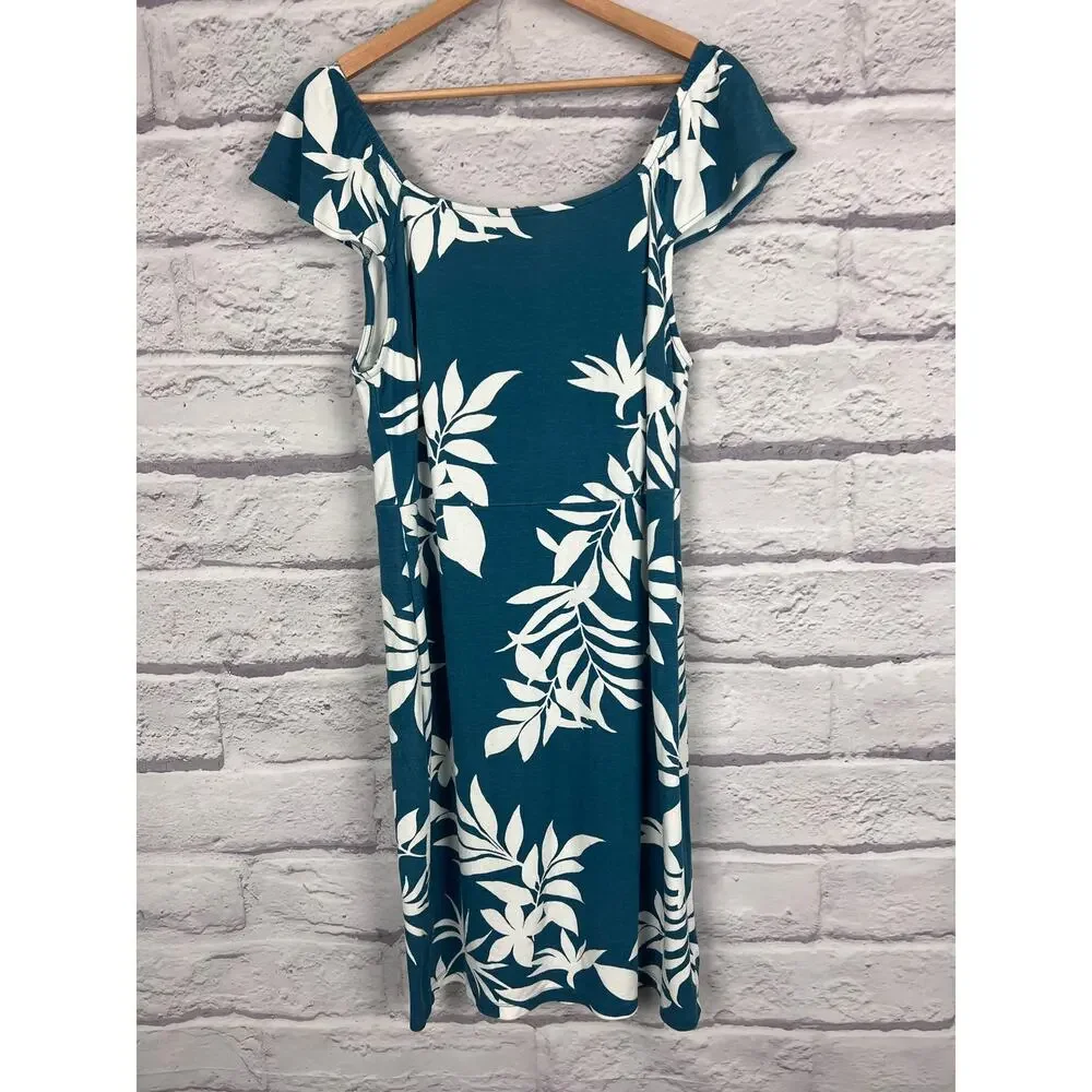 Old Navy Womens L Tropical Resortwear Vacation Euro Summer Ruffle Sheath Dress - Picture 3 of 10